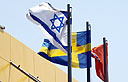 Israeli, Swedish flags (Photo: AFP) 