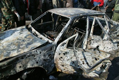זירת פיצוץ מכוניות התופת בדמשק