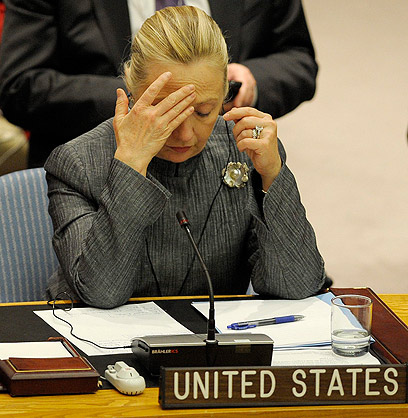 עוזבת את תפקידה בינואר. קלינטון במועצת הביטחון של האו"ם (צילום: EPA)