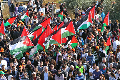 אלפי ערבים ישראלים הפגינו בדיר חנא (צילום: חגי אהרון)