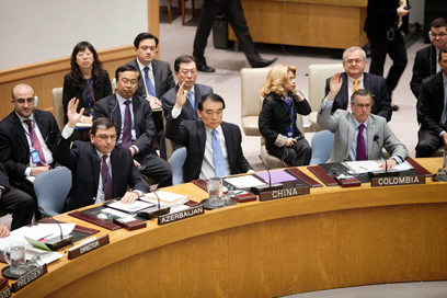 נציגי מועצת הביטחון מצביעים על ההחלטה (צילום: רויטרס)