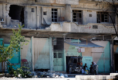 מבנה שהופצץ באידליב שבצפון סוריה (צילום: AP)
