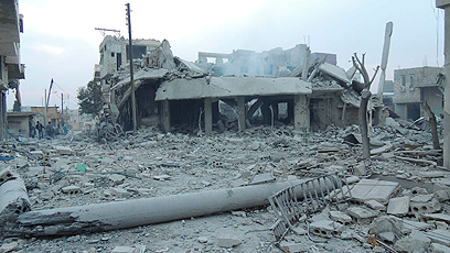 ההרס בבסיס, אחרי לחימה של חודשים (צילום: רויטרס)