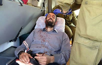 ישראלי שנפצע קל בראשו הבוקר (צילום: הצלה יו"ש)