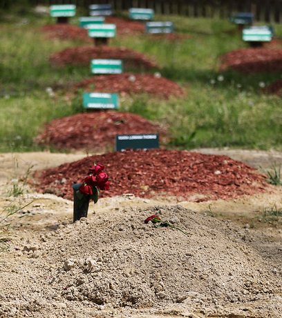 קברו של טמרלן צרנייב. "הקהילה המוסלמית רותחת" (צילום: AP)
