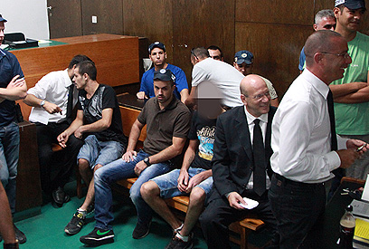 הארכת המעצר של החשודים, אתמול בבית המשפט (צילום: מוטי קמחי)