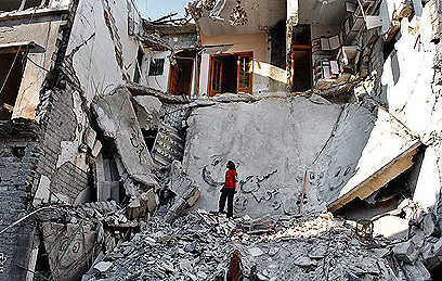הרס בקרבות בעיר חומס (צילום: AP)