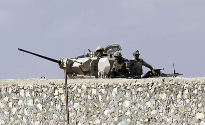 חיילים מצרים באזור גבול ישראל, החודש (צילום: AFP)