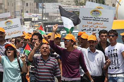 Protest in Qalandiya (Photo: Ohad Zwigenberg)