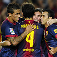 Barcelona players. Most popular soccer team in Palestinian territories Photo: Getty Images